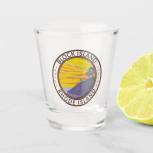 Block Insel Rhode Island Reisen Vintag Schnapsglas