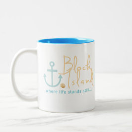 Block-Insel-SeeTasse Zweifarbige Tasse