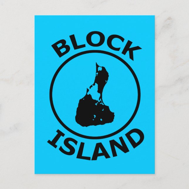 Block Island Form im Kreis Postkarte (Vorderseite)