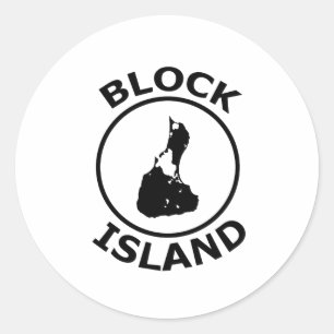 Block Island Form im Kreis Runder Aufkleber