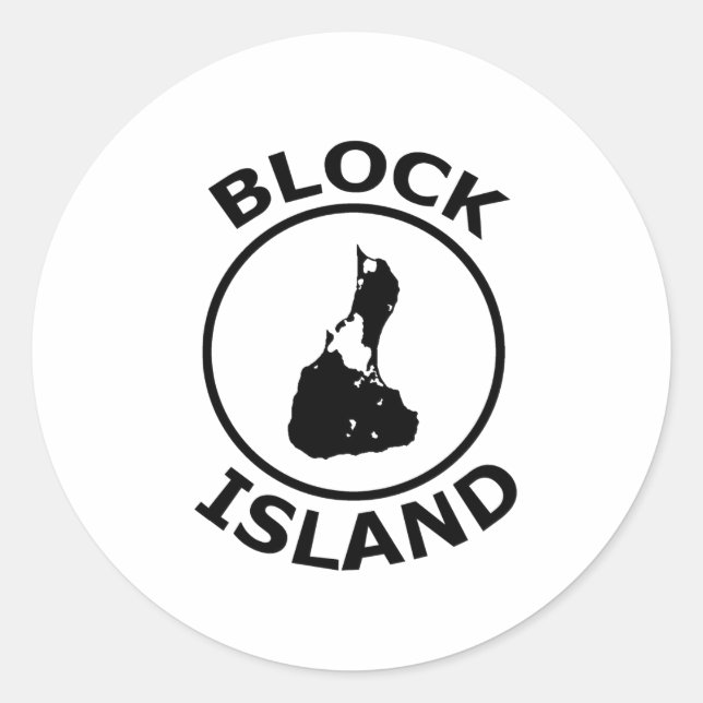 Block Island Form im Kreis Runder Aufkleber (Vorderseite)