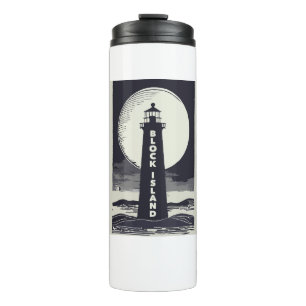 Block Island Leuchtturm Rhode Island Mond Thermosbecher