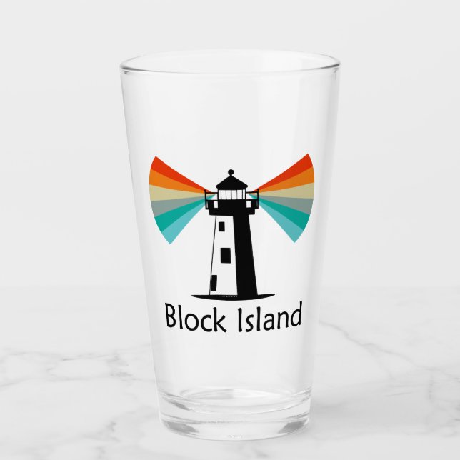 Block Island Lighthouse Rainbow Glas (Vorderseite)