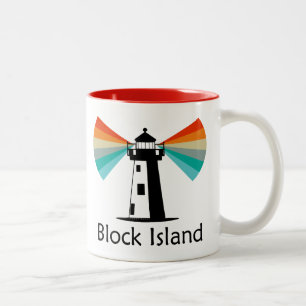 Block Island Lighthouse Rainbow Zweifarbige Tasse