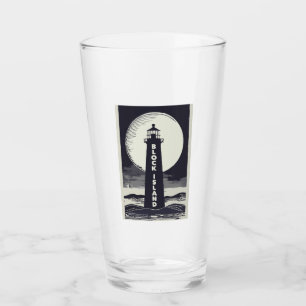 Block Island Lighthouse Rhode Island Moon Glas