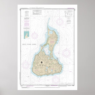 Block Island Nautical Chart 13217 Poster