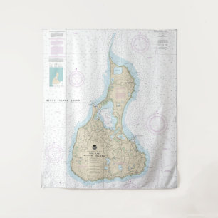 Block Island Nautical Chart 13217 Wandteppich