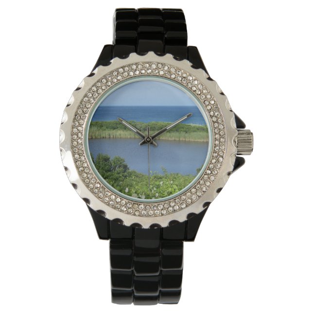 Block Island Pond 1 Armbanduhr (Vorderseite)