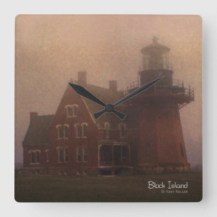 Block Island Quadratische Wanduhr