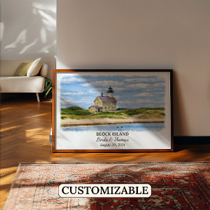 Block Island Rhode Island Poster, Aquarell Poster