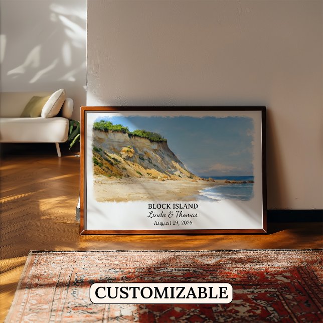 Block Island Rhode Island Poster, Aquarell Poster (Von Creator hochgeladen)