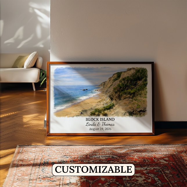 Block Island Rhode Island Poster, Aquarell Poster (Von Creator hochgeladen)