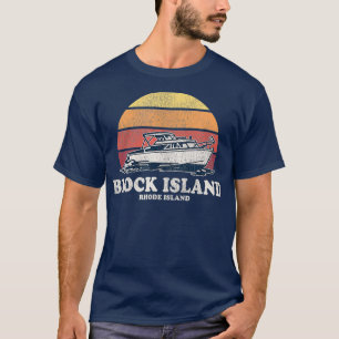 Block Island RI Vintag Bootfahren 70er Retro Boat T-Shirt
