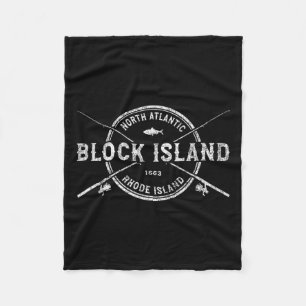 Block Island Ri Vintage überquerende Fangrouten Fleecedecke