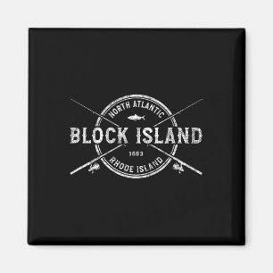 Block Island Ri Vintage überquerende Fangrouten Magnet