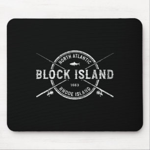 Block Island Ri Vintage überquerende Fangrouten Mousepad