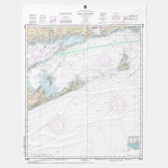 Block Island Sound and Approach Nautical Chart Fleecedecke (Vorderseite)
