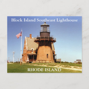 Block Island Southeast Lighthouse, RI Postcard Postkarte