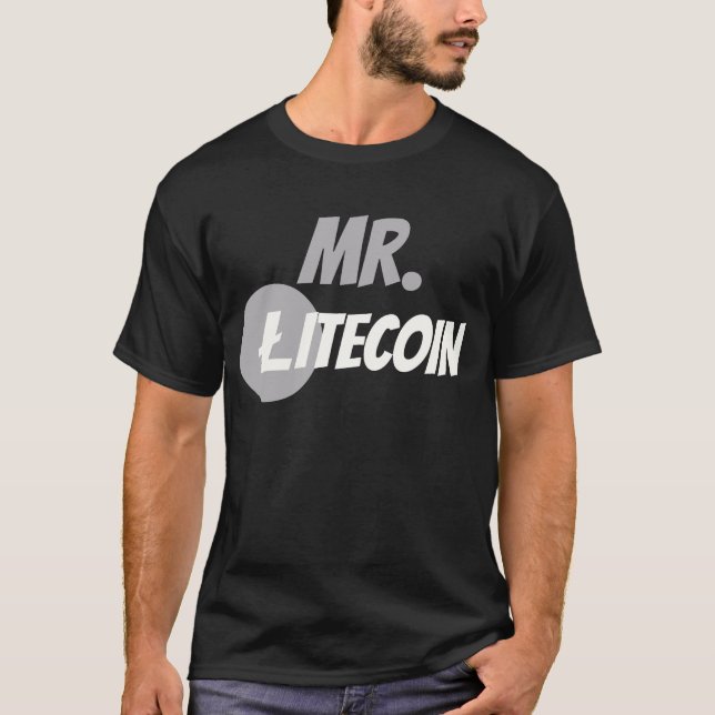 Block-Kette Cyrptocurrency Shirt Herr-Litecoin (Vorderseite)