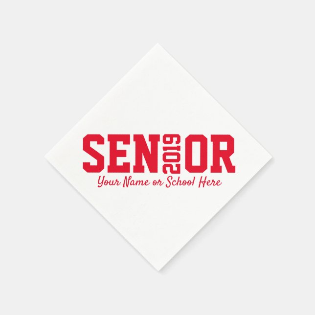 Block Letter Senior Abschluss Class of 2019 Serviette (Ecke)
