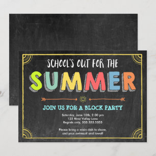 Block Party Sommereinladung der Schule Einladung