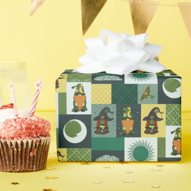 Block-Patchwork (Kosmischer Nebel) Geschenkpapier (Geburtstagsparty)