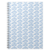 Block Print Blue Spiral Notebook