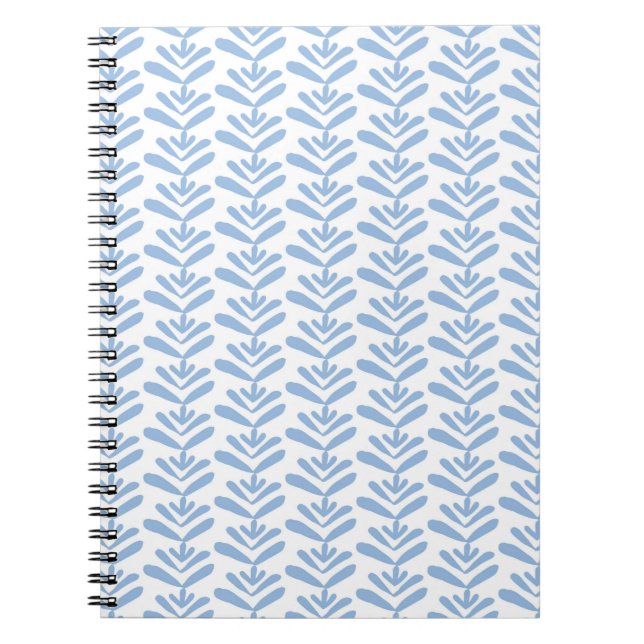 Block Print Blue Spiral Notebook Notizblock (Vorderseite)