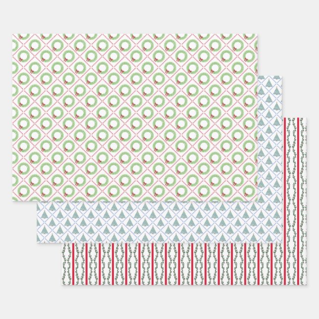 Block Print Christmas  Geschenkpapier Set (Set)