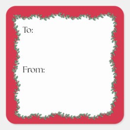 Block Print Garland Quadratischer Aufkleber