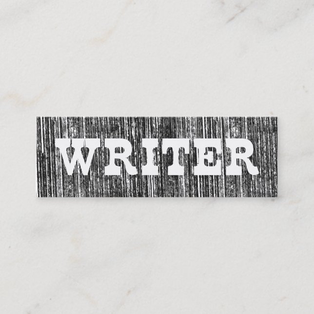 Block Print Letterpress Style Writer Mini Visitenkarte (Vorderseite)