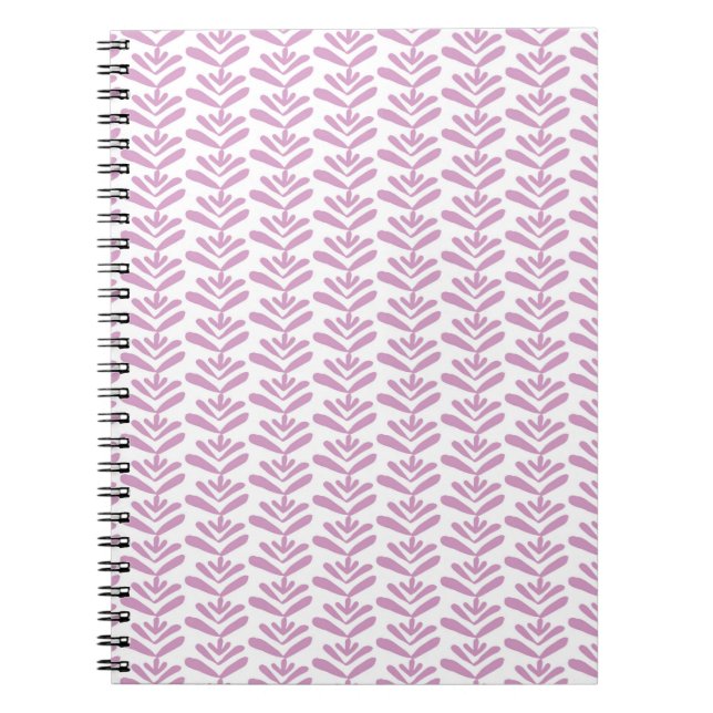 Block Print Light Pink Spiral Notebook Notizblock (Vorderseite)