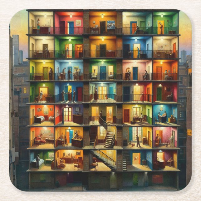 Block Rechteckiger Pappuntersetzer (Vorderseite)