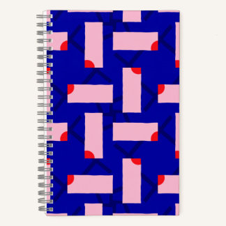 Block Theory Abstrakter rosa und blauer Notizblock Notizbuch