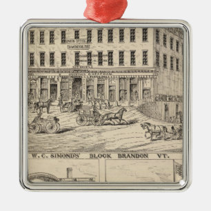 Block WC Simond's in Brandon Ornament Aus Metall