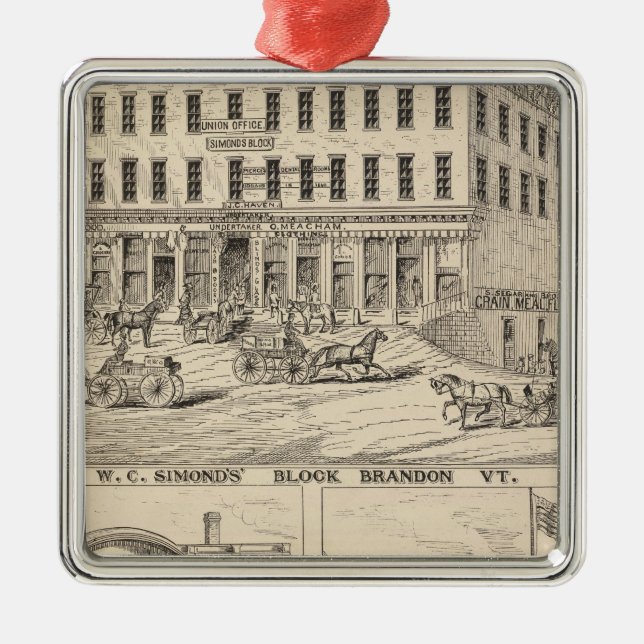 Block WC Simond's in Brandon Ornament Aus Metall (Vorne)