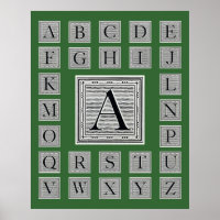 Blockbuchstabe "A" Holzschnitt Holzblock
