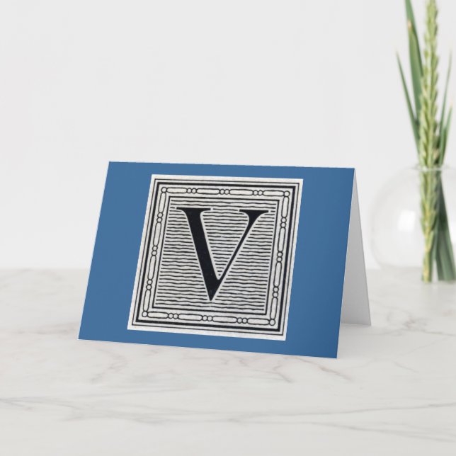 Blockbuchstabe "V" Holzschnitt Holzblock-Urschrift (Vorderseite)