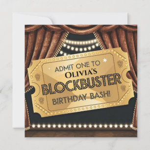 Blockbuster Movie-Themed Geburtstagsdesign Einladung