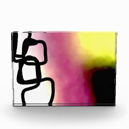 Blockchain: Abstrakt rosa, gelb, schwarz und weiß Fotoblock