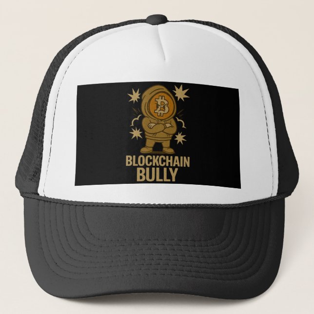 Blockchain Bully™ Bitcoin für Crypto Coin Händler Truckerkappe (Vorderseite)