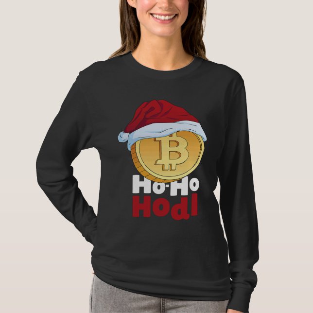 Blockchain Ho HoHodl Xmas Bitcoin Cryptocurrency B T-Shirt (Vorderseite)