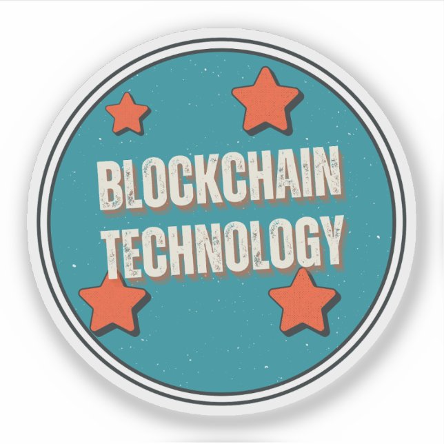 Blockchain-Technologie Aufkleber (Vorderseite)