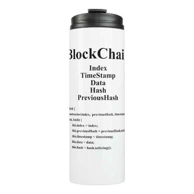 BlockChain Thermosbecher (Vorderseite)