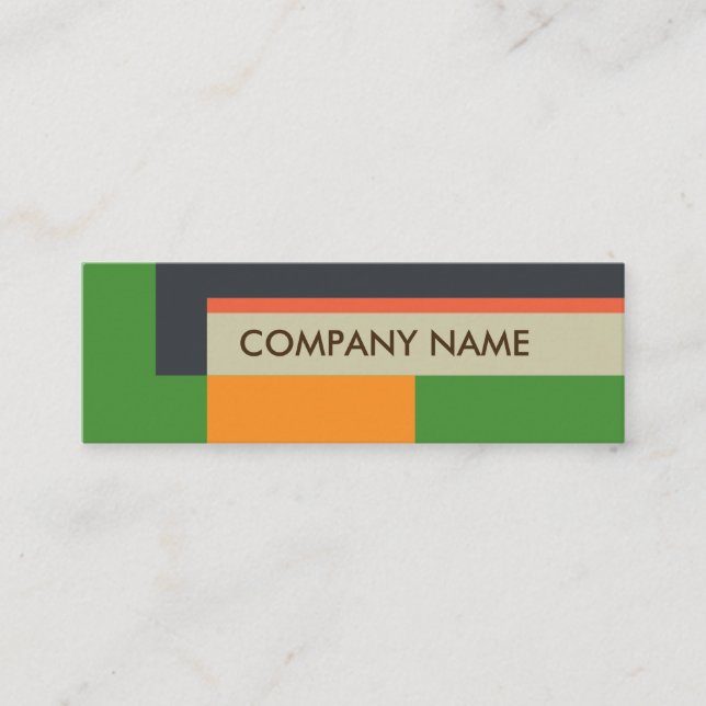 Blockdesign Mini BC, grau grün Visitenkarte (Vorderseite)