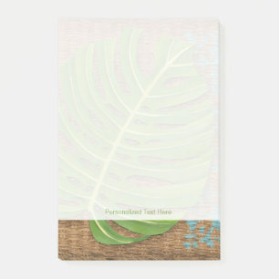 Blockdruckfläche auf Wicker-Hintergrund Post-it Klebezettel