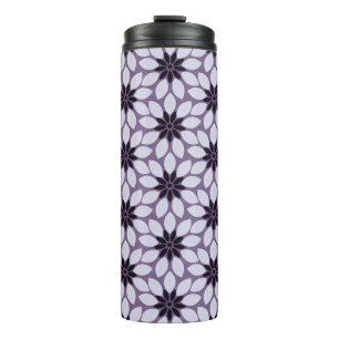 Blockdruckgebundene Blume lila Thermosbecher