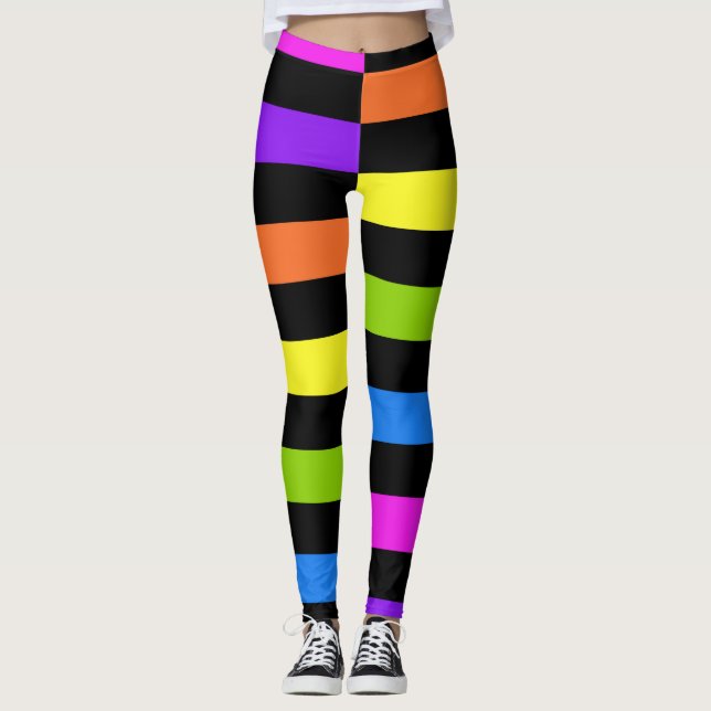 Blöcke von hellen Farben mit schwarz Leggings (Vorderseite)