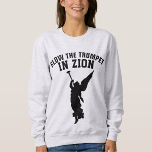 BLÖCKEN SIE DAS TRUMPET IN DER ZION Christlich mes Sweatshirt
