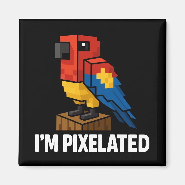 Blocker Jungle Parrot Pixel Parrot Pixel Art Magnet (Vorne)